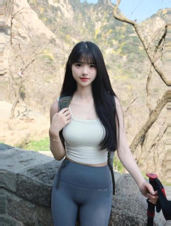 图片[9]套图库-美女套图库-街拍套图爱爬山的瑜伽裤MM，太甜美了！~套图库-美女套图库-街拍套图套图库